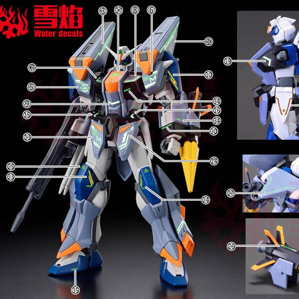 HG-97 1/144 DUEL BLITZ GUNDAM FLUORESCENT WATERSLIDE DECAL