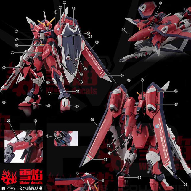 HG-84 | 1/144 IMMORTAL JUSTICE GUNDAM FLUORESCENT WATERSLIDE DECAL