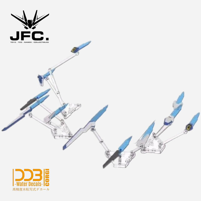 HG GUNDAM AERIAL REBUILD PERMET EFFECT PART + GUND-BITS WEAPON DISPLAY BASE