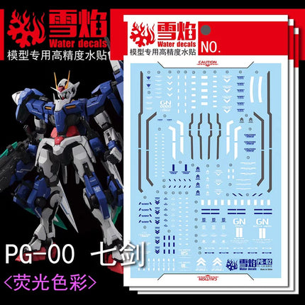 PG-02 | 1/60 00 GUNDAM SEVEN SWORD FLUORESCENT WATERSLIDE DECAL