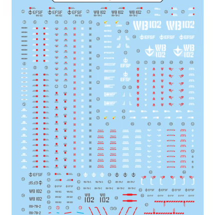 RG-56 1/144 RX-78-2 GUNDAM VER.2.0 FLUORESCENT WATERSLIDE DECAL