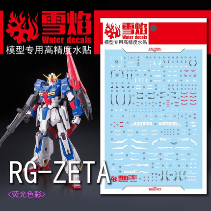 RG-10 | 1/144 ZETA GUNDAM FLUORESCENT WATERSLIDE DECAL